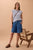 SHORTS SYLVIE LONGLINE PLEAT DENIM - FRESH INDIGO