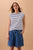 SHORTS SYLVIE LONGLINE PLEAT DENIM - FRESH INDIGO