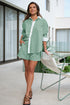SHIRT PETA OVERSIZED - KELLY GREEN STRIPE WHITE COLLAR
