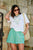 SHORT MILA - ZESTY GREEN TRIPLE STRIPE