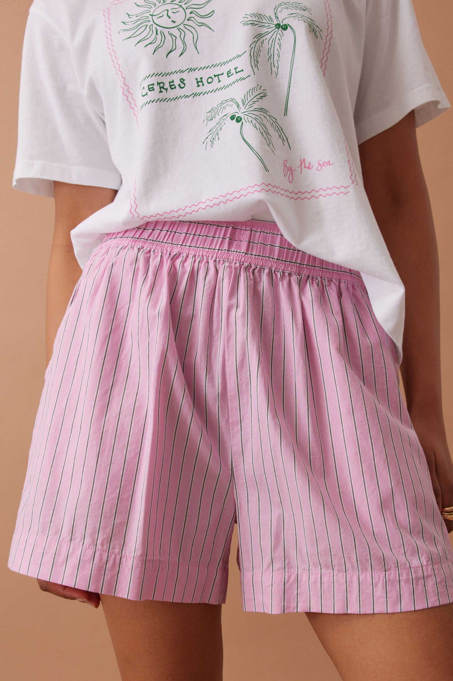 SHORT MILA - HIBISCUS PINK STRIPE
