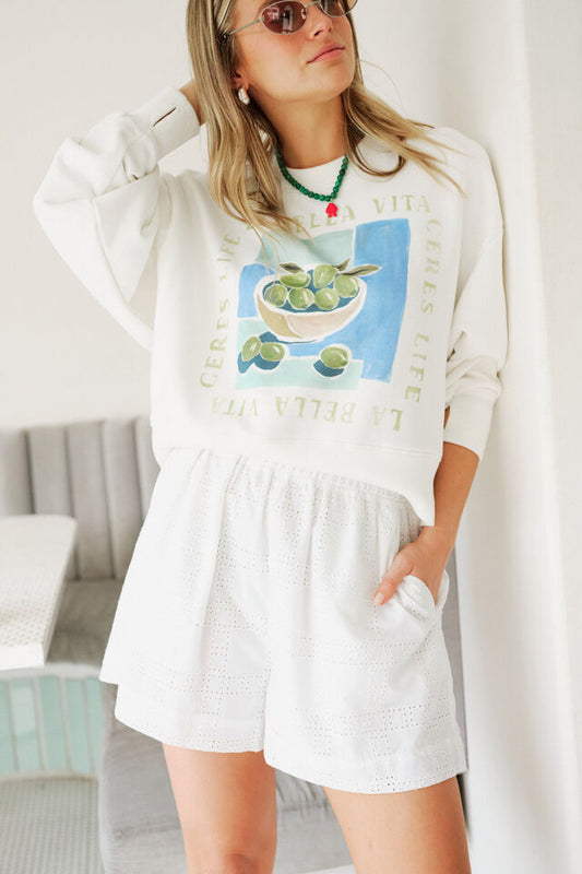 SHORT MILA - WHITE BRODERIE