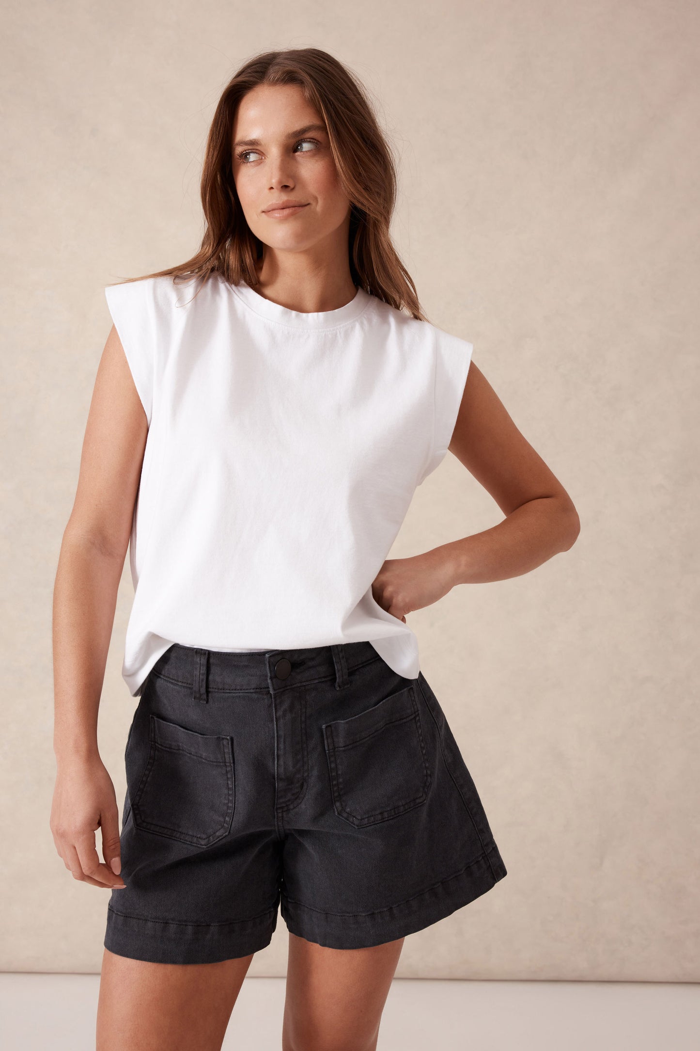 SHORT ESTHER DENIM PATCH POCKET