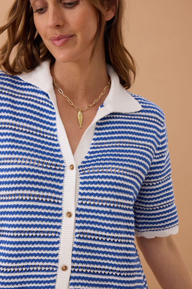 DRESS NALA STRIPE KNIT MINI - SUMMER BLUE STRIPE