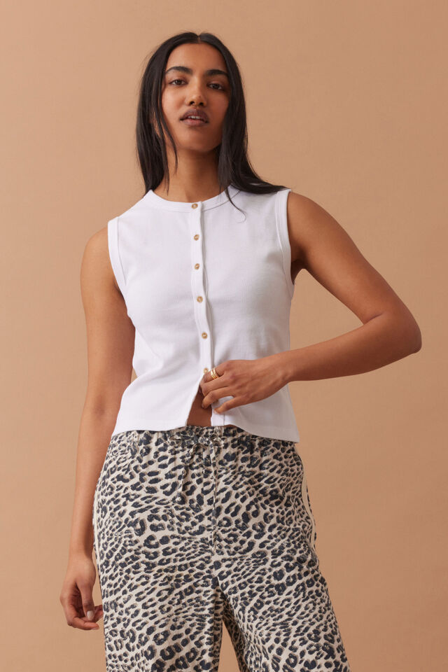 TANK LYLA BUTTON RIB