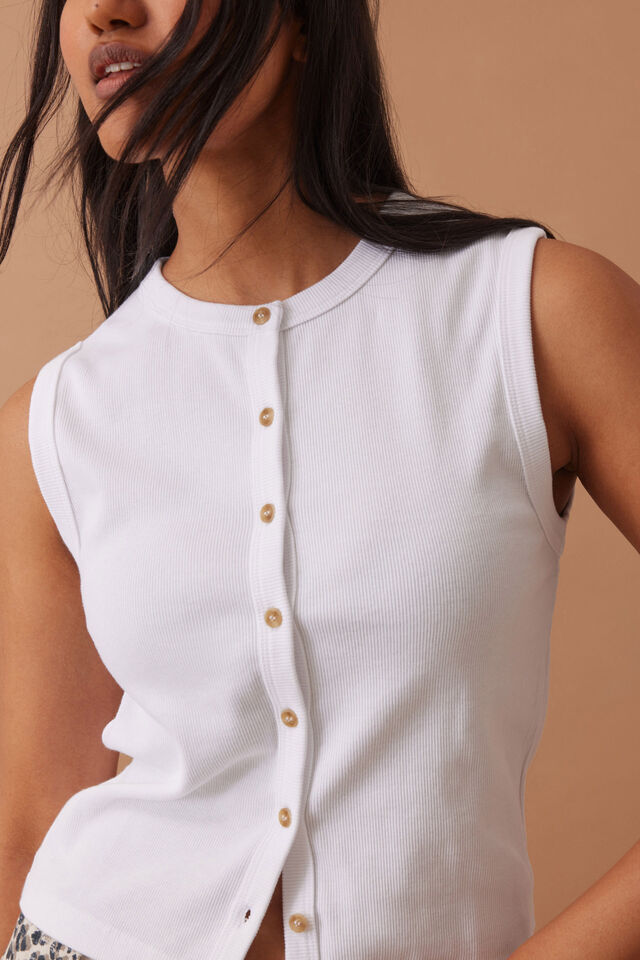 TANK LYLA BUTTON RIB