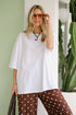 TEE LIV OVERSIZED - CHOC EMBROIDERY