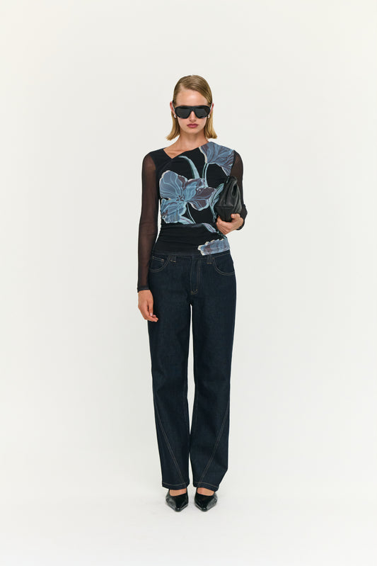 TOP STAS MESH - MIDNIGHT FLORAL