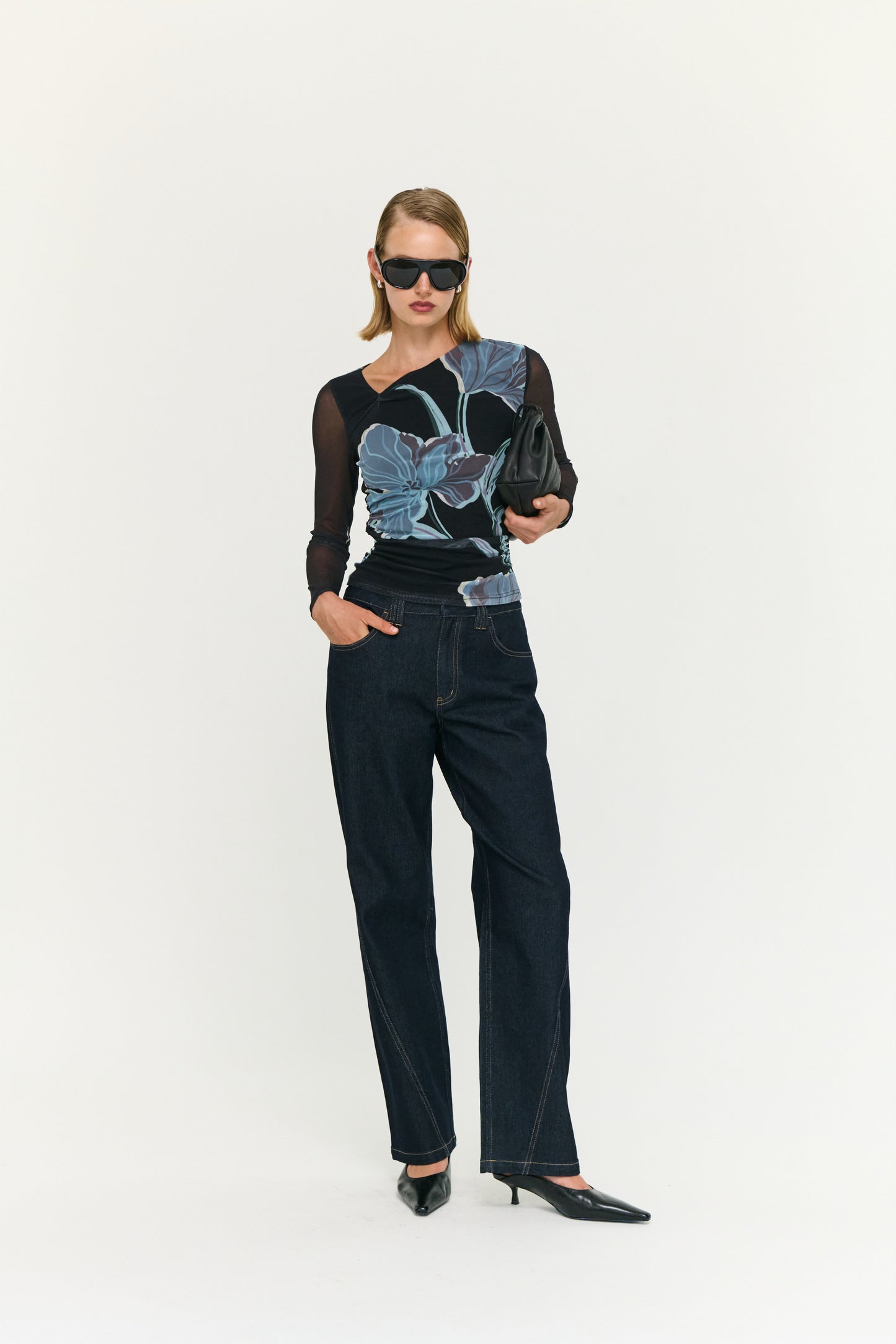 TOP STAS MESH - MIDNIGHT FLORAL
