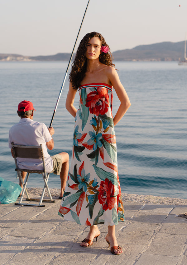 DRESS FIORINA PRINT STRAPLESS