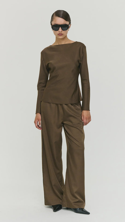 PANT DAKOTA RELAXED SILKY - ESPRESSO