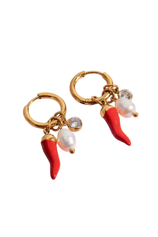 EARRINGS CHILLI CHARM HOOPS