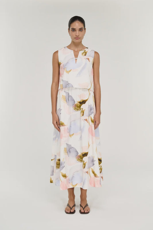 SKIRT VALEA MIDI - WATERCOLOUR FLORAL