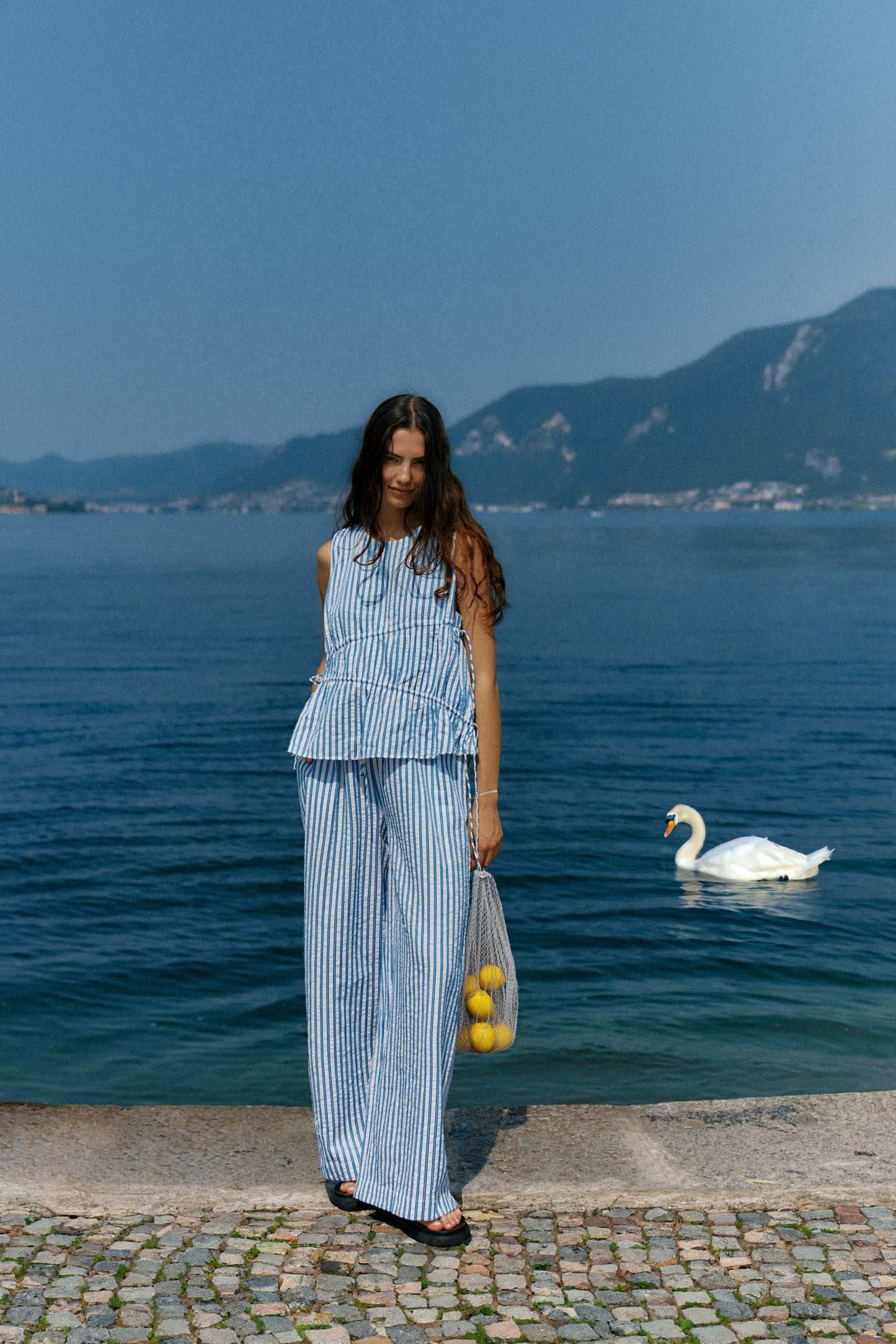 PANT AZIZA BLUE/WHITE STRIPE