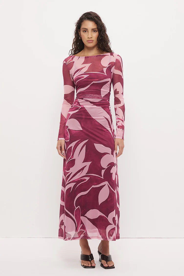 DRESS PETA SHEER MAXI - FLORAL