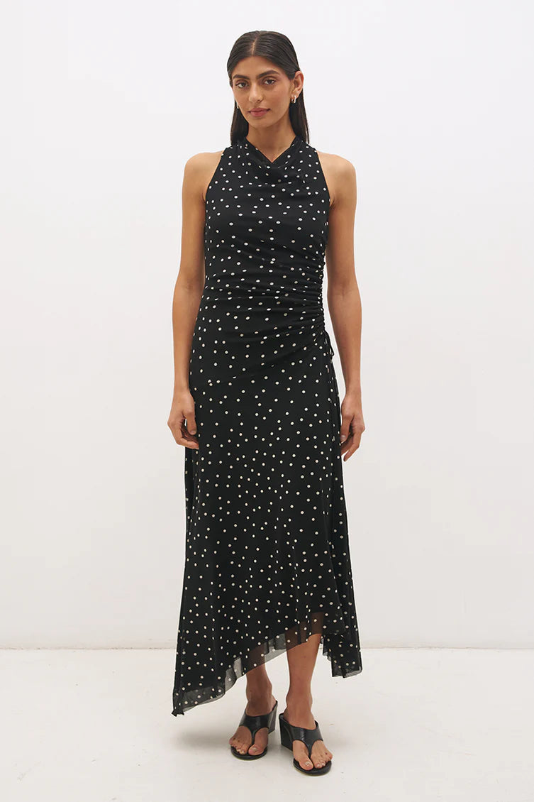 DRESS VESPER  POLKA DOT - BLACK BASE