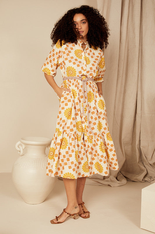 DRESS SPIRAL DOLMAN MIDI