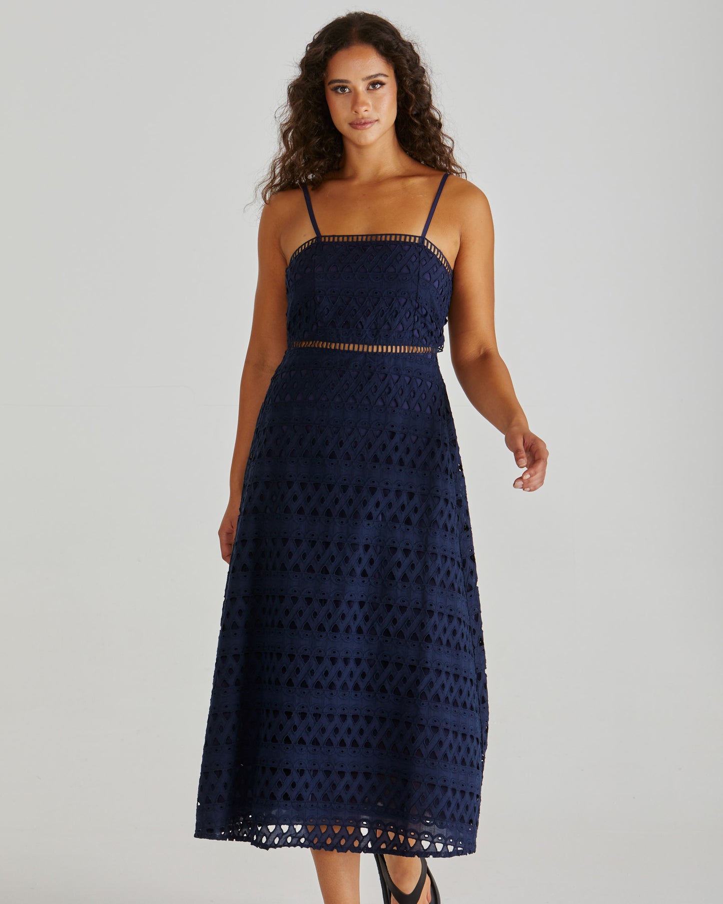 DRESS KALI BRODERIE - NAVY