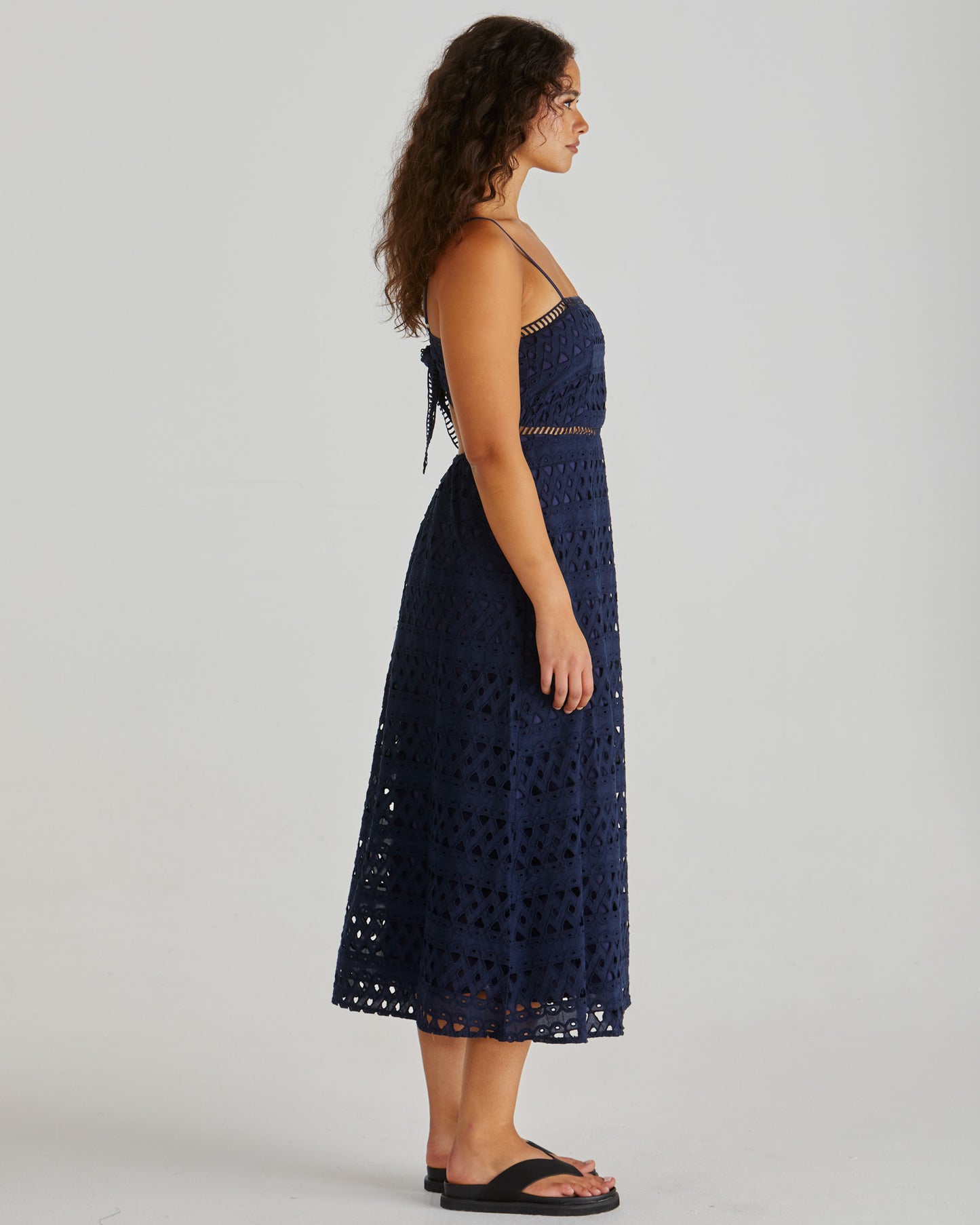 DRESS KALI BRODERIE - NAVY