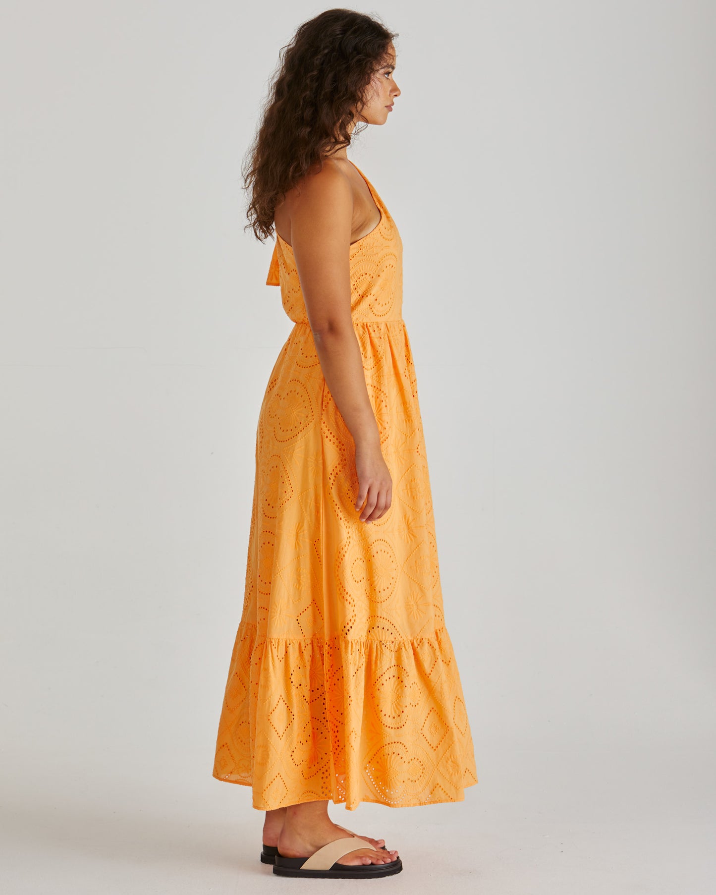 DRESS RIVA ONE SHOULDER MAXI - ORANGE