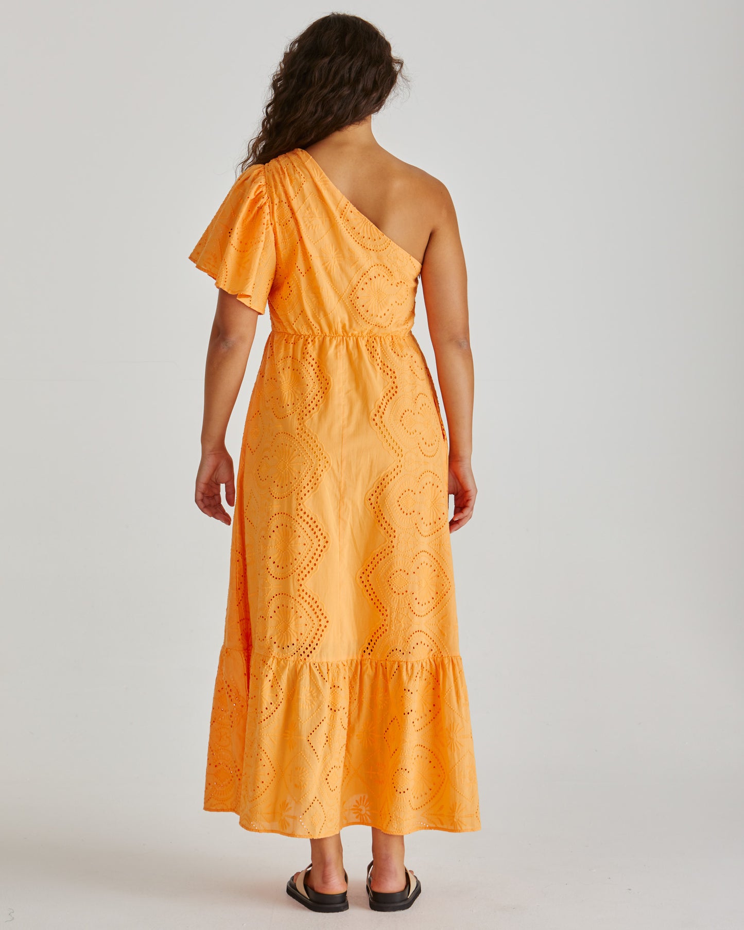 DRESS RIVA ONE SHOULDER MAXI - ORANGE