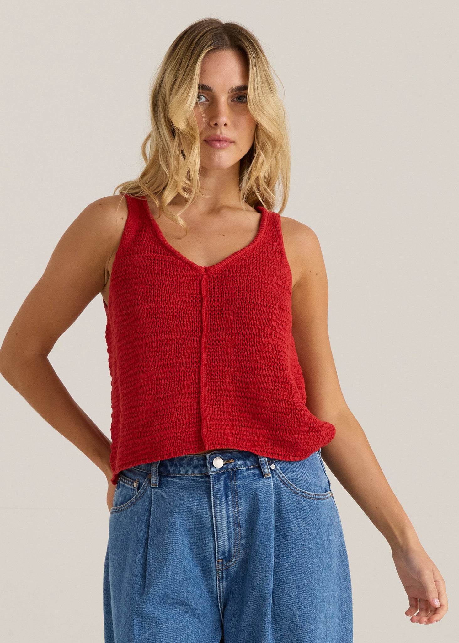 TOP PENN KNIT - RUBY RED – CC's Trendz