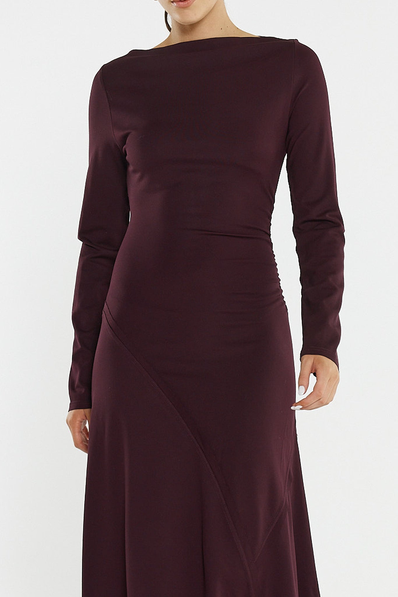 DRESS JADE SEAMED JERSEY BURGUNDY
