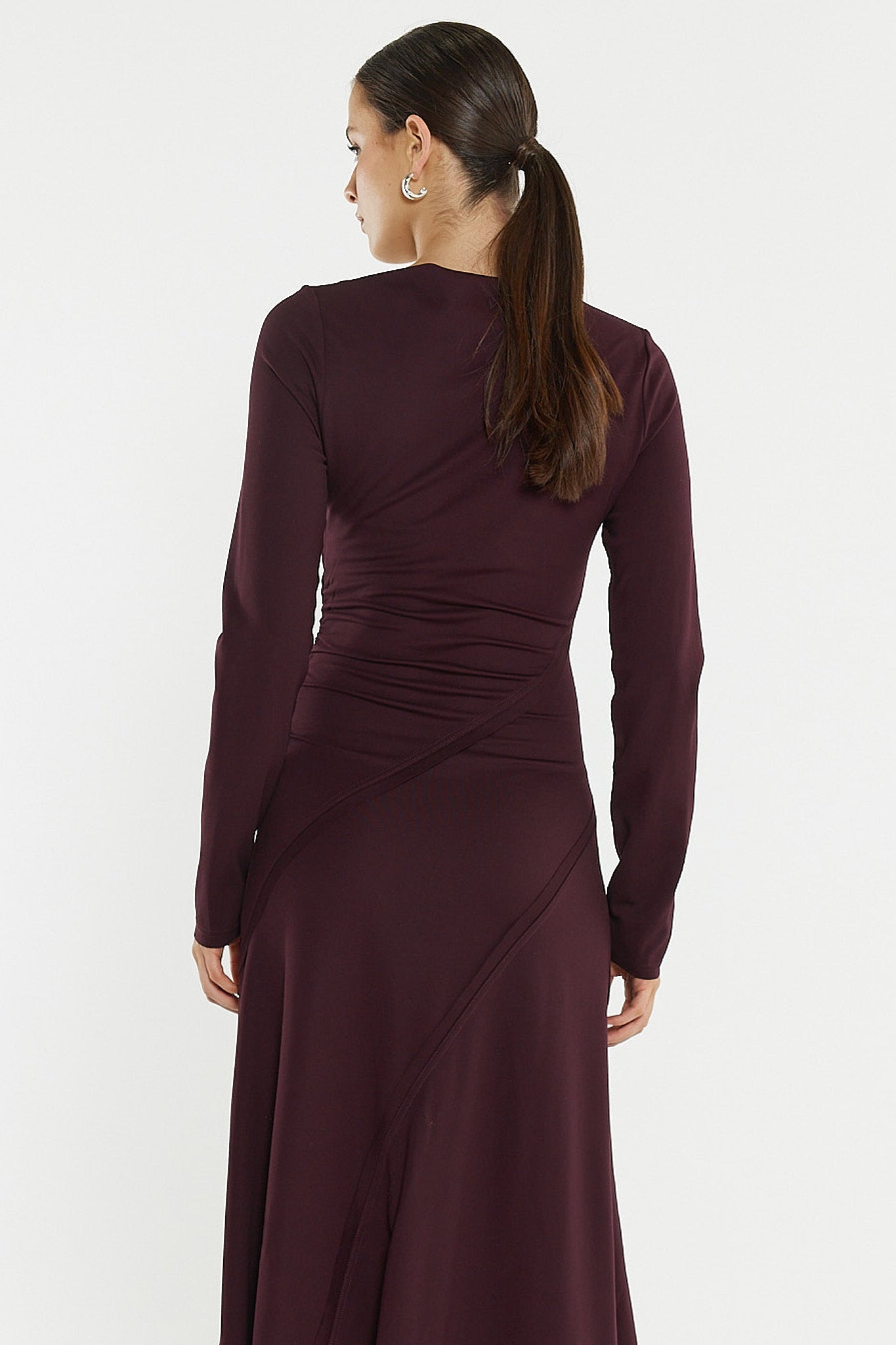 DRESS JADE SEAMED JERSEY BURGUNDY