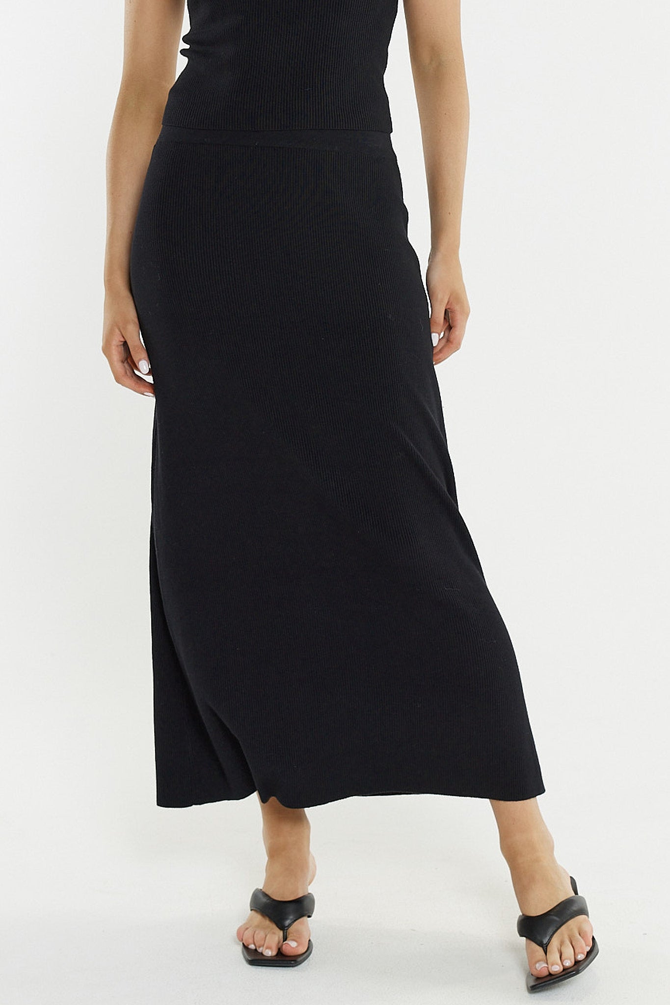 SKIRT HAZEL RIB - BLACK