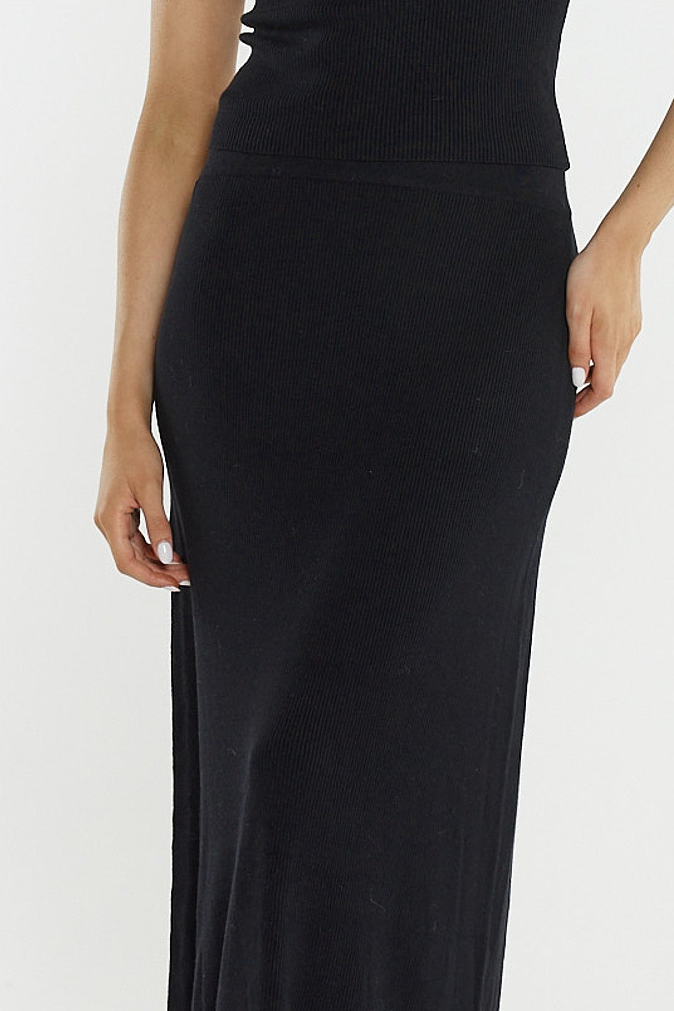 SKIRT HAZEL RIB - BLACK