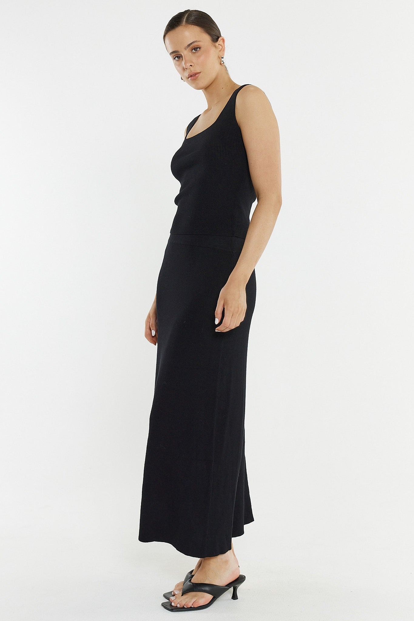 SKIRT HAZEL RIB - BLACK