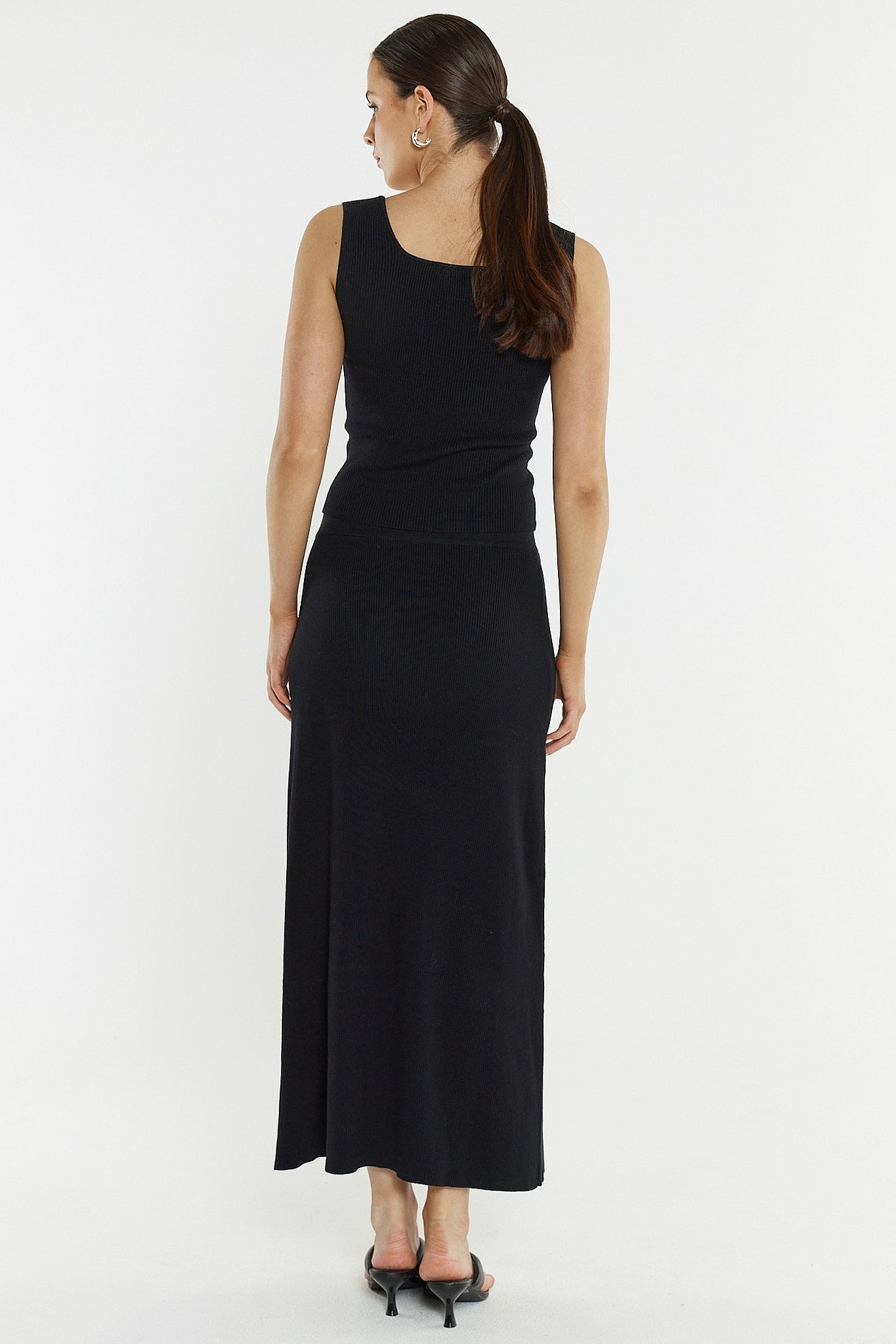 SKIRT HAZEL RIB - BLACK