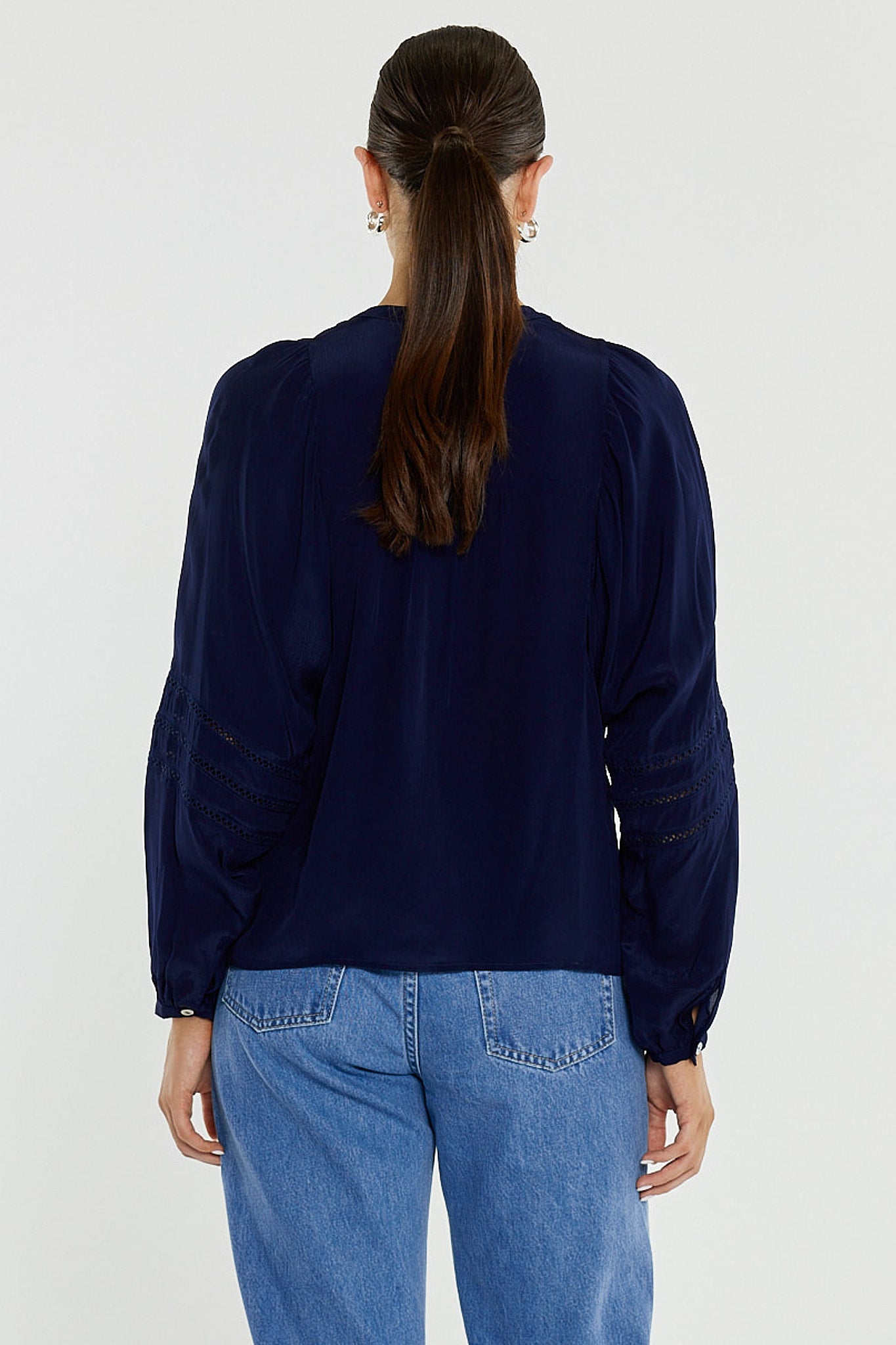 BLOUSE TRIM NIC - NAVY