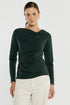 TOP SOPHIA TWISTED - BOTTLE GREEN