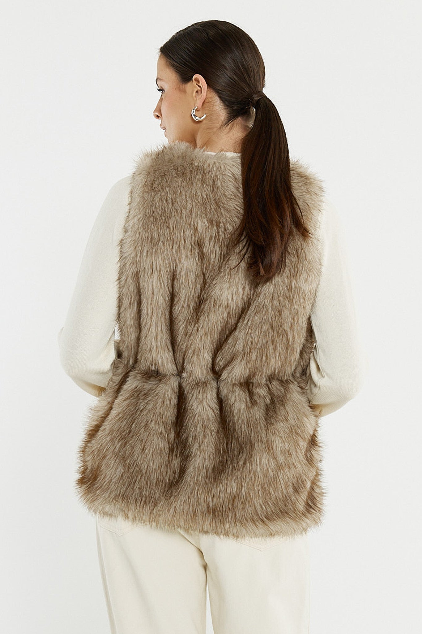 GILET RIYA FUR - FAWN