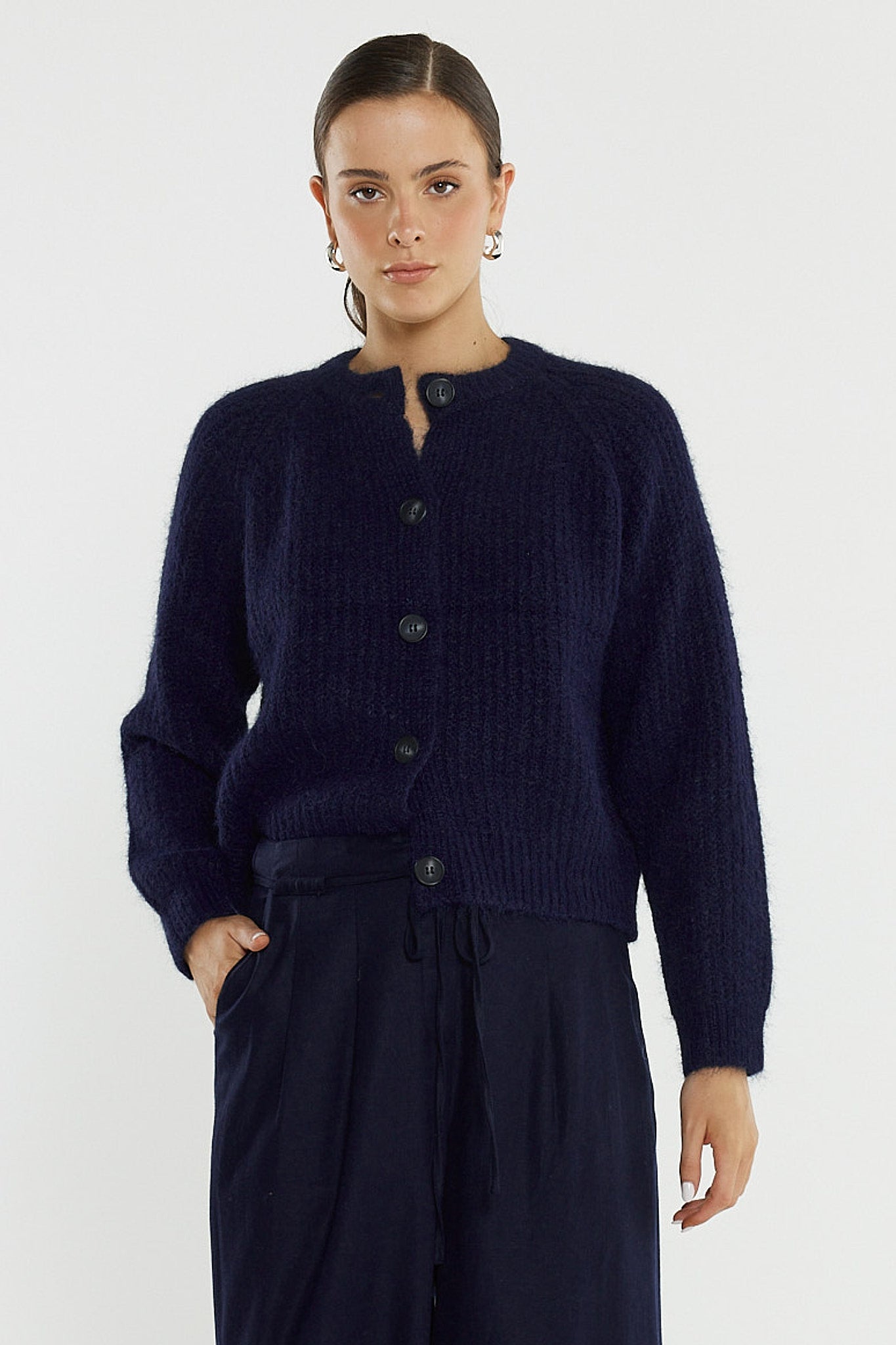 CARDIGAN POSIE FLUFFY - NAVY