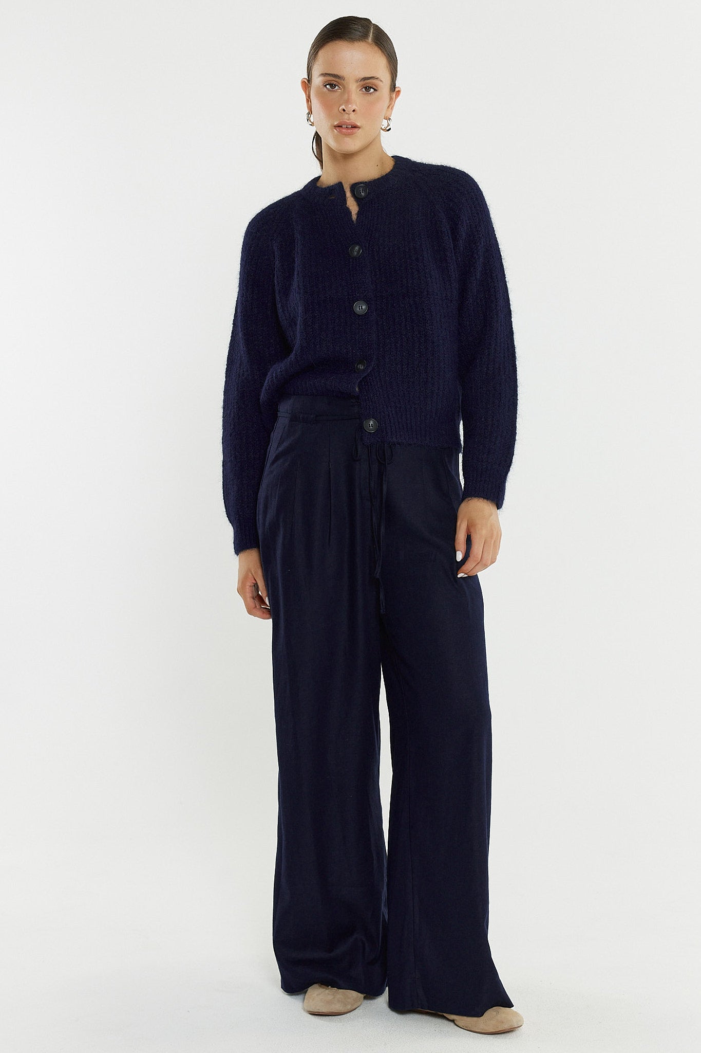 CARDIGAN POSIE FLUFFY - NAVY