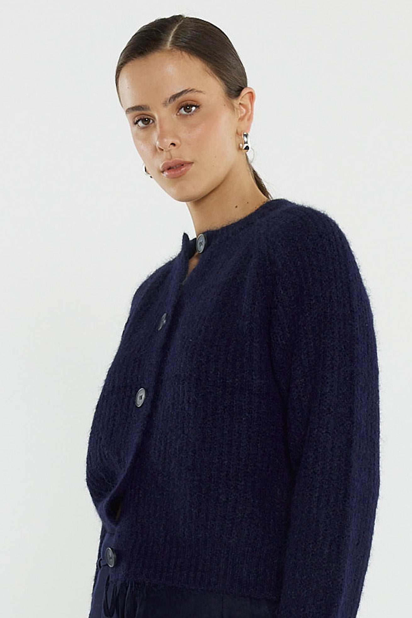 CARDIGAN POSIE FLUFFY - NAVY