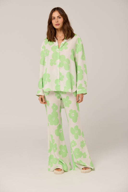 SHIRT SKYLA - PISTACHIO EDEN PRINT