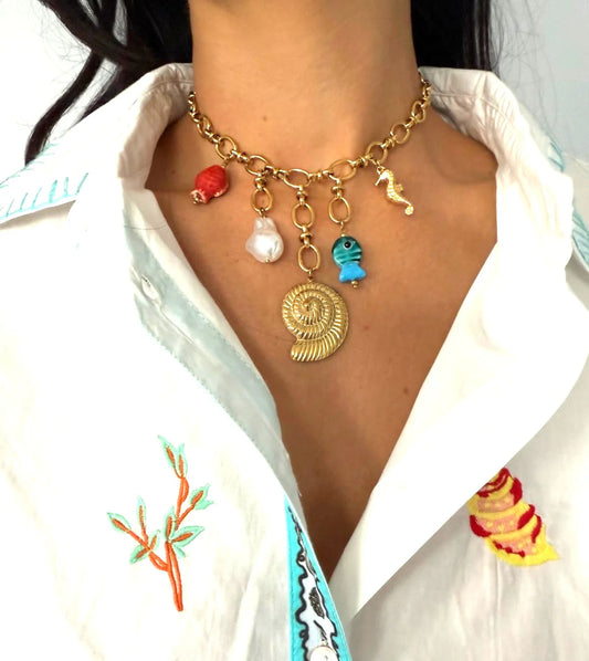 NECKLACE GOLD CHARM - AMALFI