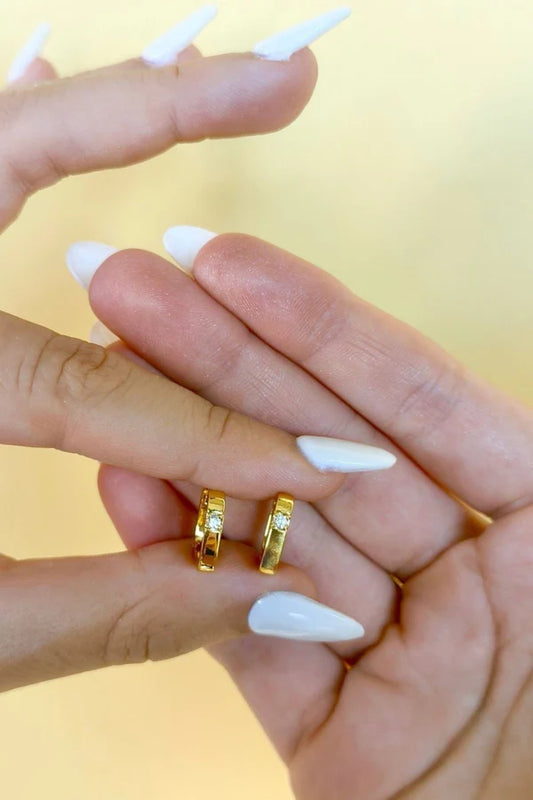 EARRINGS SPARKLY MINI HOOPS