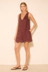 DRESS ALERIA MINI - PLUM CONTRAST BIND