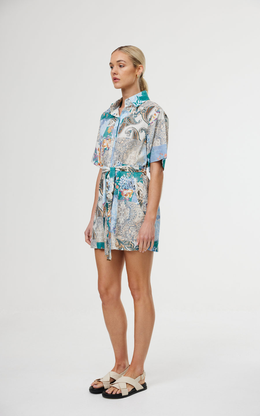 DRESS IMMY - CYAN PATCHWORK