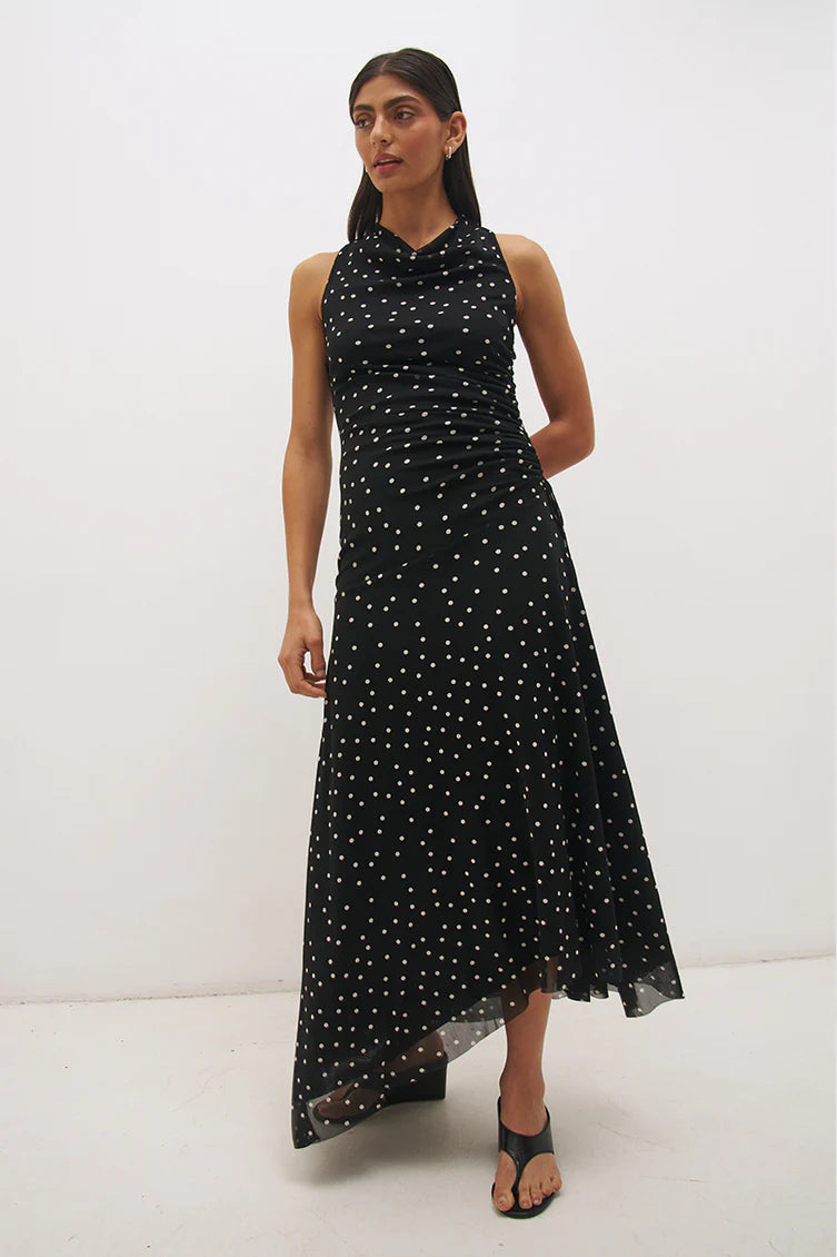 DRESS VESPER  POLKA DOT - BLACK BASE