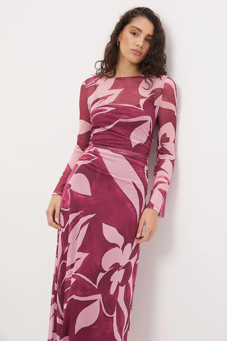 DRESS PETA SHEER MAXI - FLORAL