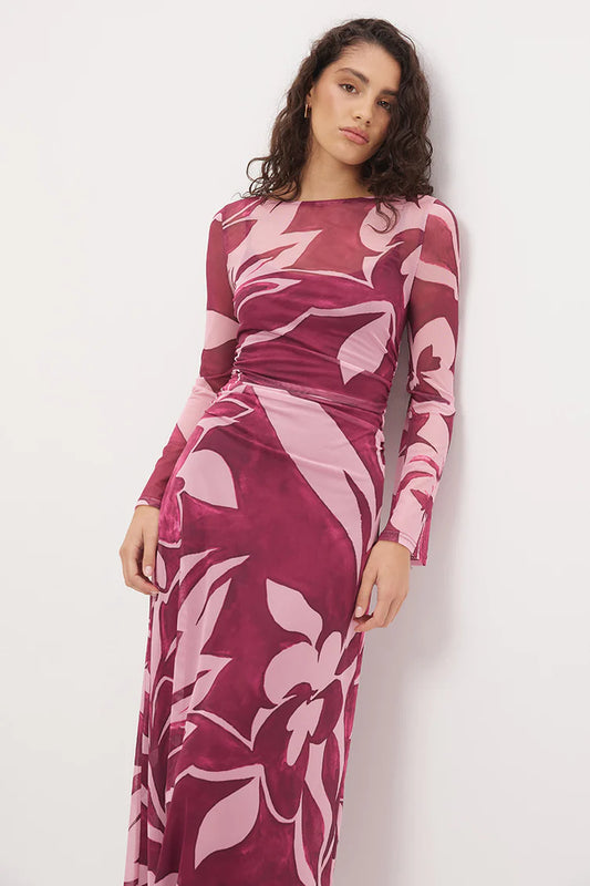 DRESS PETA SHEER MAXI - FLORAL