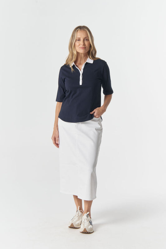 POLO THE HERITAGE 3/4 SLEEVE - DARK NAVY