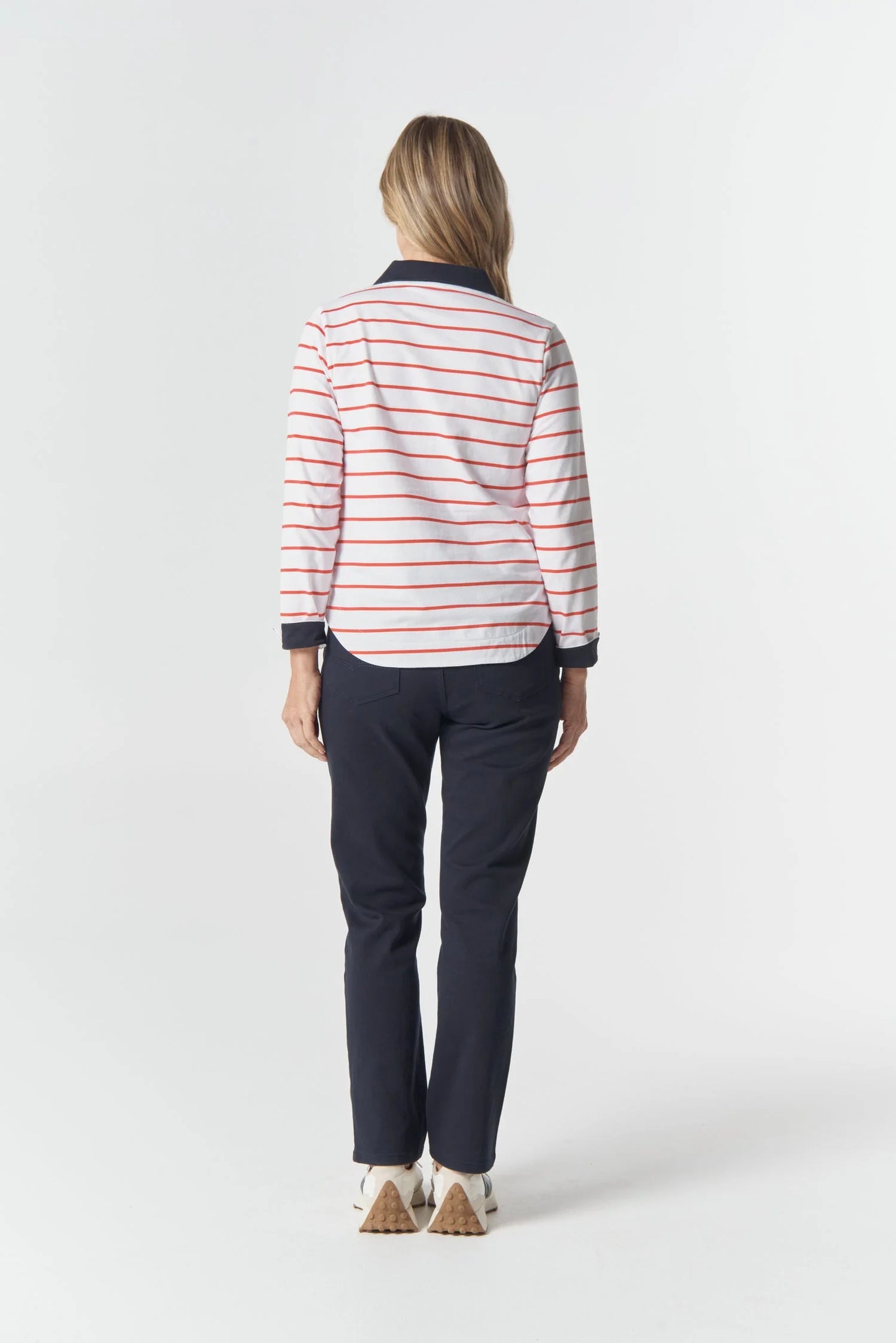JUMPER TRAVEL COTTON JERSEY POLO - WHITE/POINSETTIA