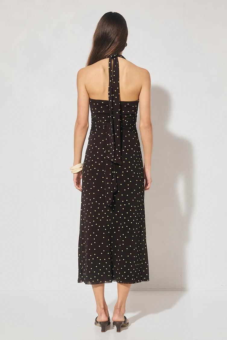 DRESS HALSTON - CHOCOLATE POLKA DOT