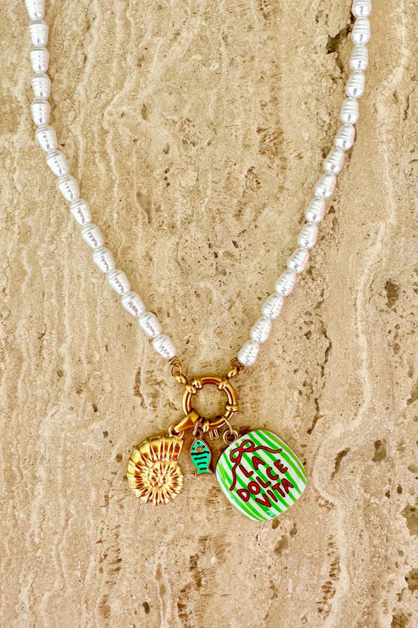NECKLACE LA DOLCE VITA CHARM PEARL